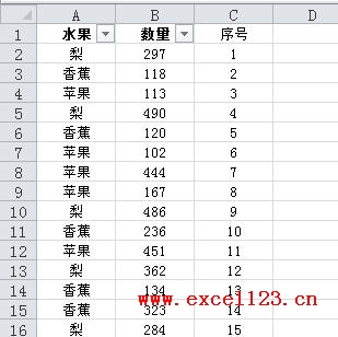 添加序號輔助列