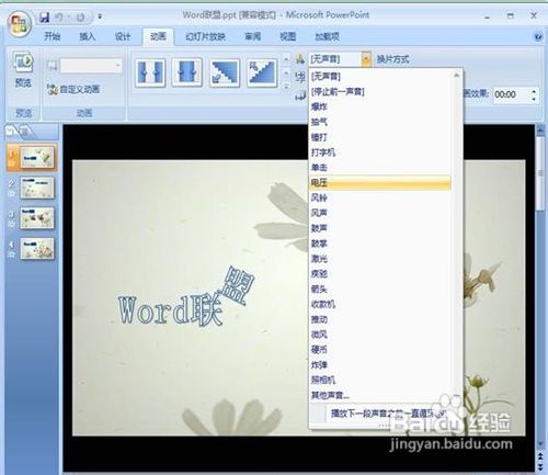 powerpoint2007設置圖片的切換效果