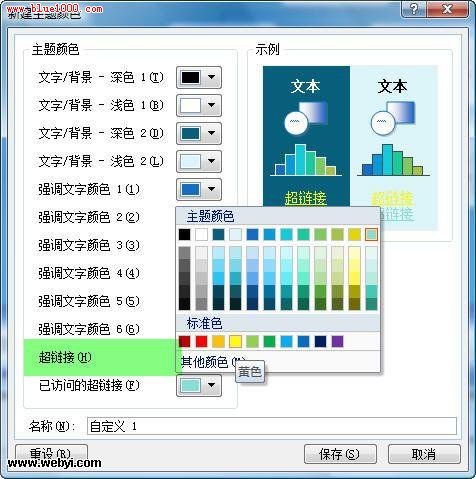 PowerPoint 2007中改變超鏈接顏色