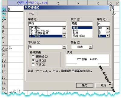 如何在WPS表格中輸入平方和立方符號