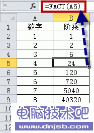 excel階乘函數