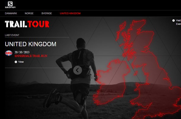 salomon trail tour website homepage design