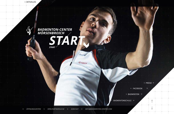 badminton center fancy website design