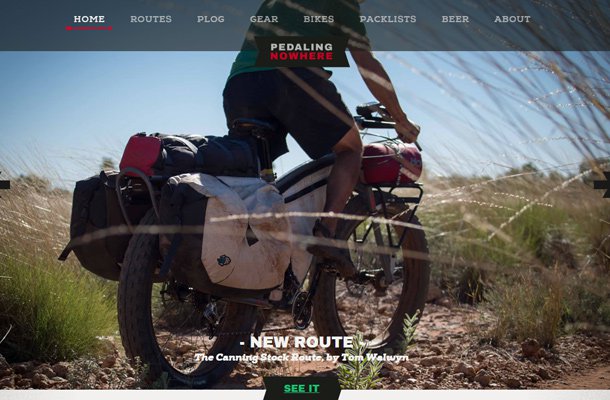 pedaling nowhere website custom sports homepage