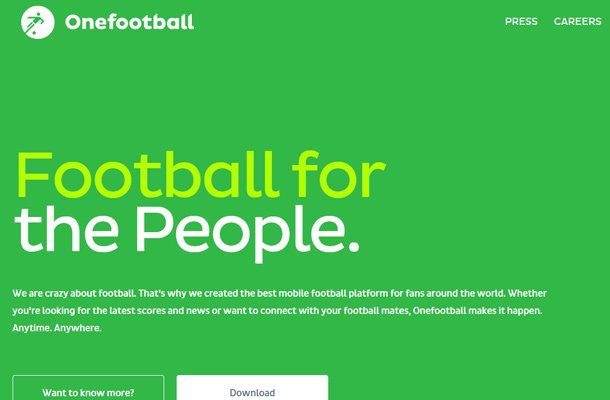 one football green homepage sports website