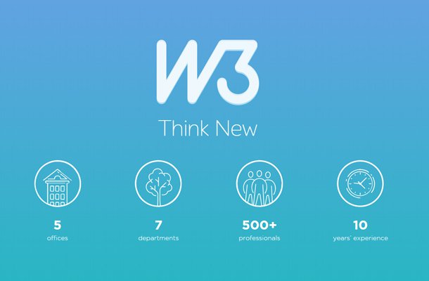 w3 blue gradient background homepage