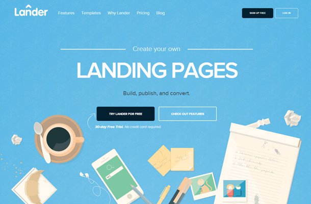 lander app landingpage webapp blue