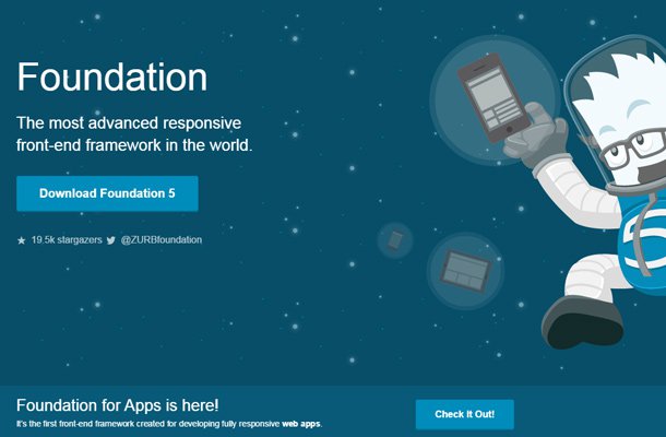 zurb foundation website blue graphics