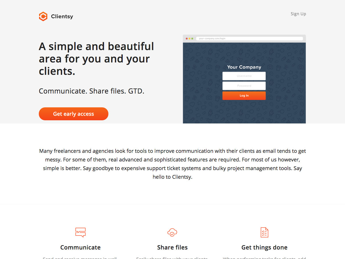 clientsy launch page