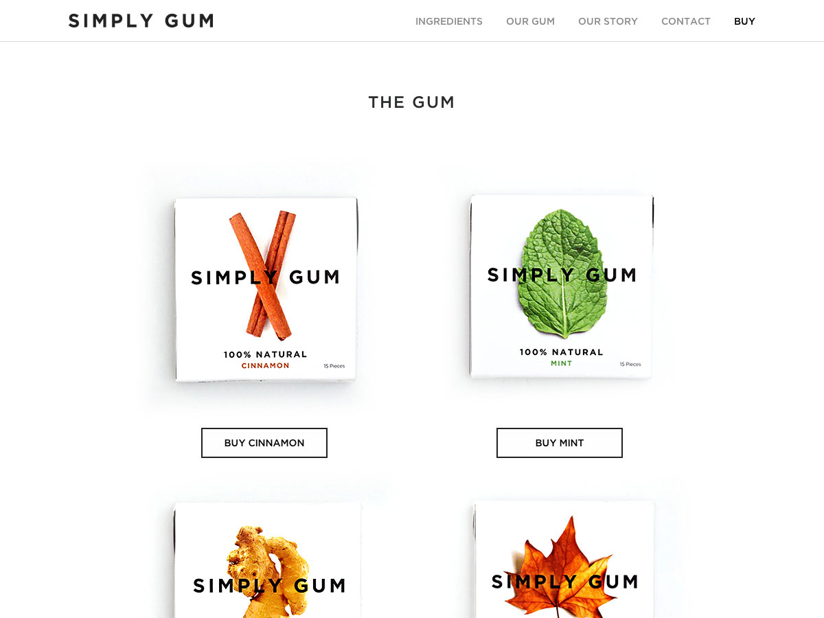 simply gum ecommerce site