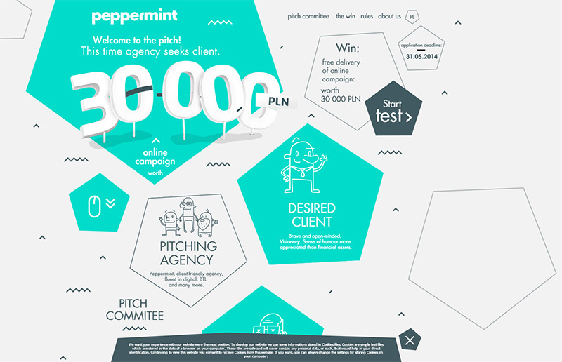 Peppermint in Best Creative Website Designs of 2014