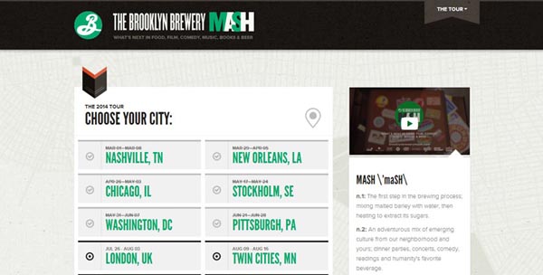11 impressive promotional websites brooklynbrewerymash 20 Impressive Promotional Website Designs