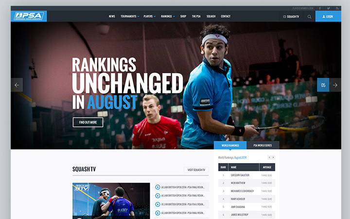 upsa sports homepage layout design