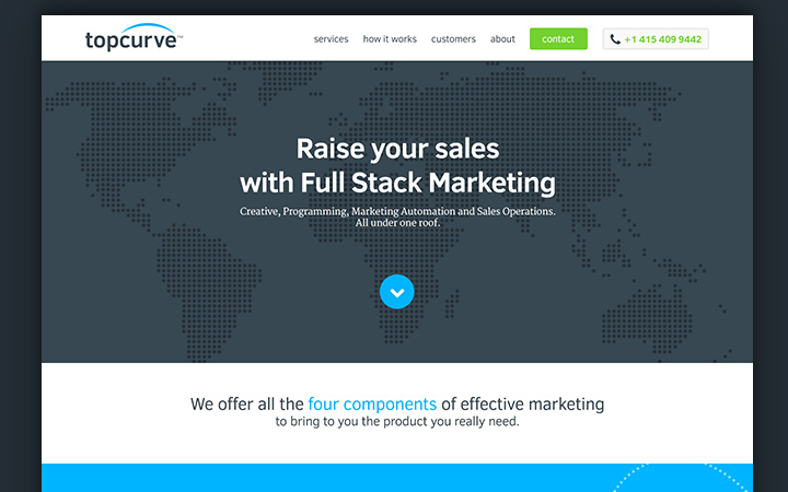 topcurve homepage marketing branding website