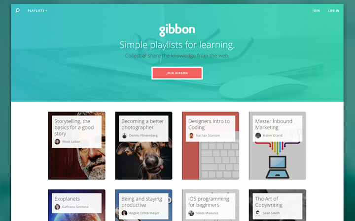 gibbon green website layout design