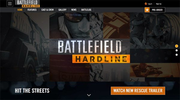 Battlefield Hardline 網頁設計欣賞