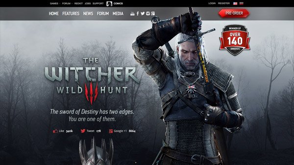 The Witcher 3: Wild Hunt 網頁設計欣賞