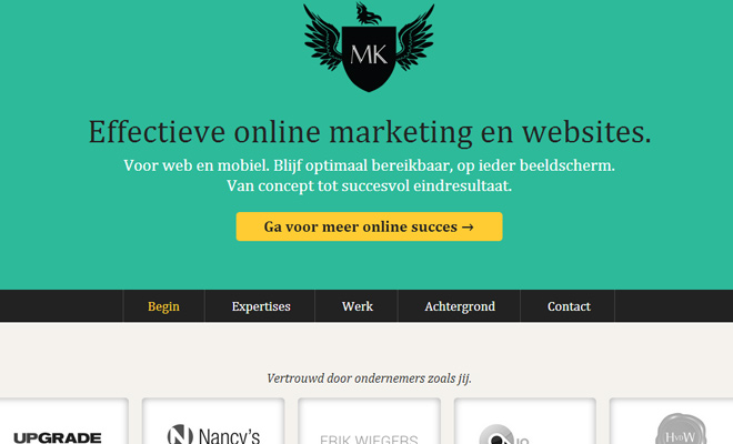 maarten kleyne personal portfolio website layout