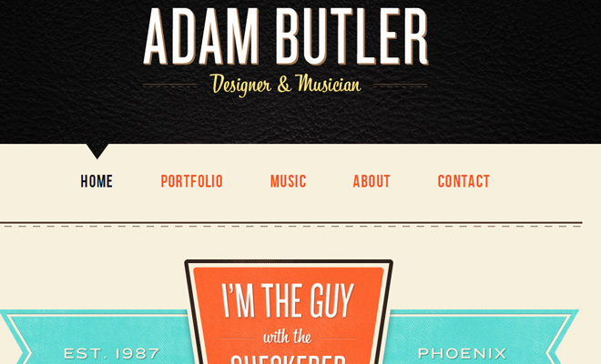 adam clayton butler website portfolio layout