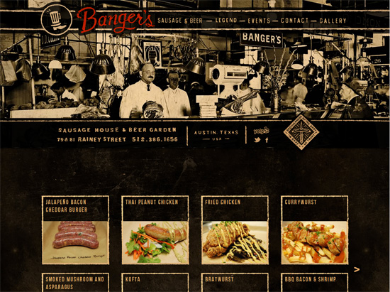 Textured website design example: Banger's