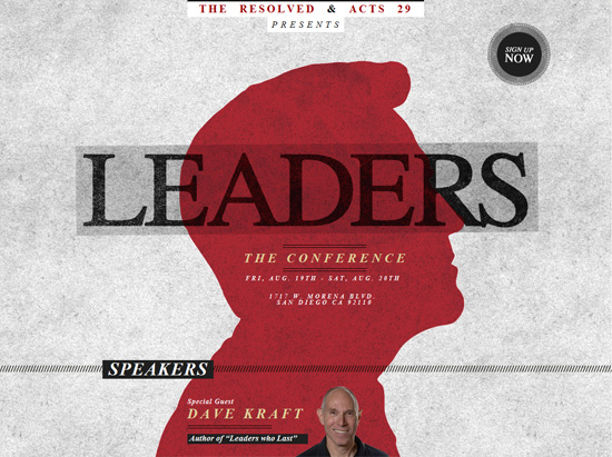 Textured website design example: Leaders - The Conference