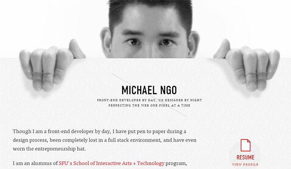 Michael Ngo in Showcase of Creative Personal Portfolio Websites
