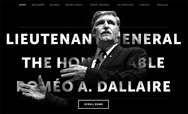Romeo Dallaire in Collection of 50 Modern Websites in Dark Style