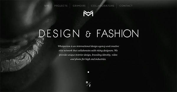 Whisperism in Collection of 50 Modern Websites in Dark Style