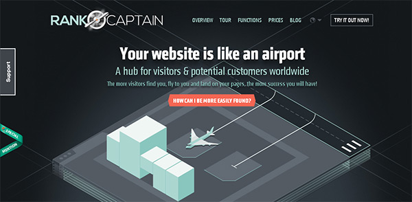 RankCaptain in Collection of 50 Modern Websites in Dark Style