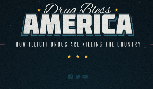 Drug Bless America in Collection of 50 Modern Websites in Dark Style