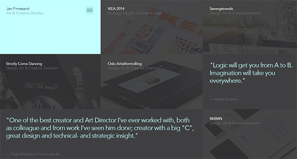 Jan Finnesand in Collection of 50 Modern Websites in Dark Style