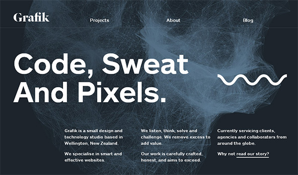 Grafik in Collection of 50 Modern Websites in Dark Style