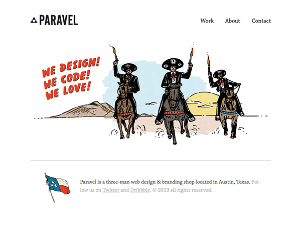 The Paravel homepage very simply talks about what the company does, while still reflecting a lot of personality.