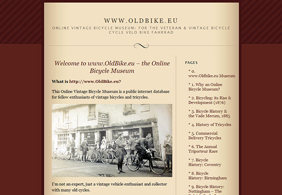 WordPress Museum Sites - Online Vintage Bicycle Museum