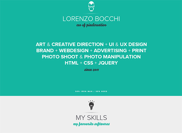 Lorenzo Bocchi in 35 Minimalistic Website Designs for December 2013