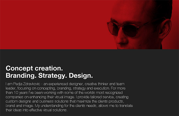 Pedja Zdravkovic in 35 Minimalistic Website Designs for December 2013