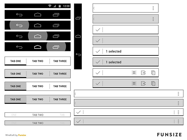 Android Jellybean Wireframe Kit in 50 Free Wireframe Kits and Web Apps