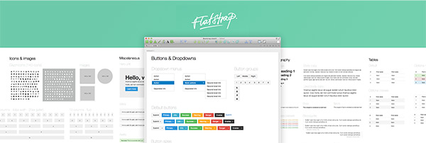 Flatstrap Sketch Freebie by Raphael Guilleminot in 50 Free Wireframe Kits and Web Apps