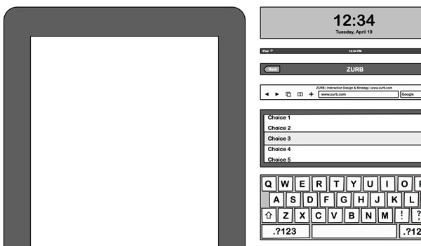 Sketching the iPad in 50 Free Wireframe Kits and Web Apps