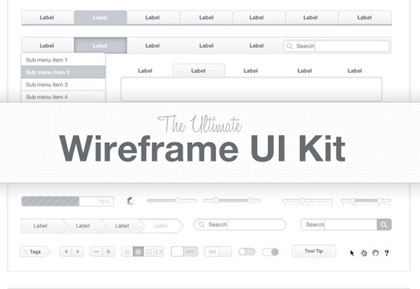 The Ultimate Wireframe UI Kit in 50 Free Wireframe Kits and Web Apps