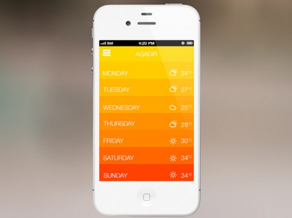 Weather app UI