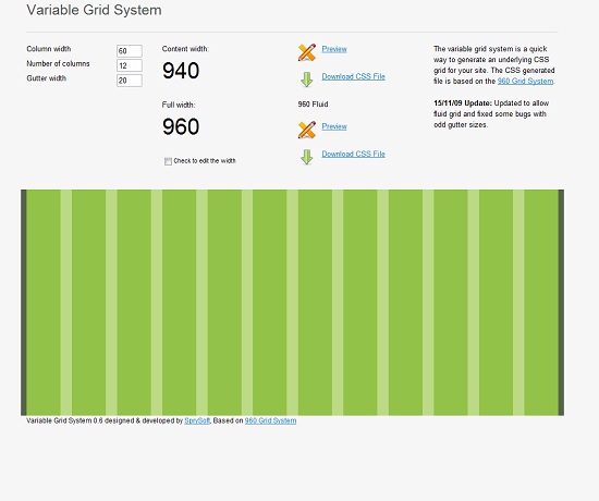 Variable Grid System-Responsive Web Design Tool