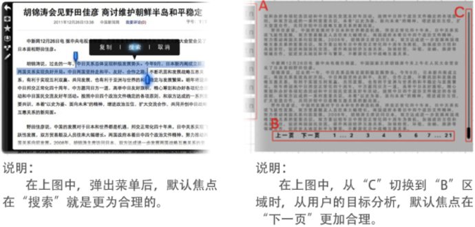 電視平台下的四向鍵交互原則