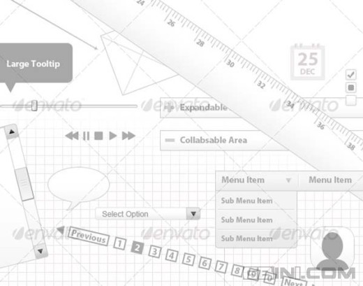 分享10個PSD的web wireframe UI套件 