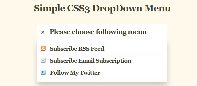 Simple CSS3 Dropdown Menu