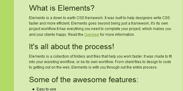 Elements CSS Frameworks