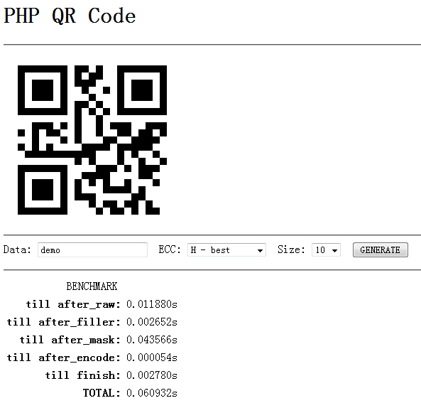 php生成QRcode實例 三聯