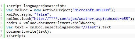 JavaScript使用Microsoft.XMLDOM讀取遠程XML文件內容 三聯
