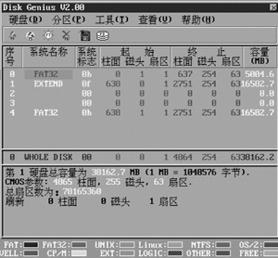 DiskGenius診斷當前硬盤信息