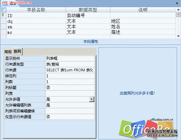 在Access2007中使用“多值”實現文字的sum